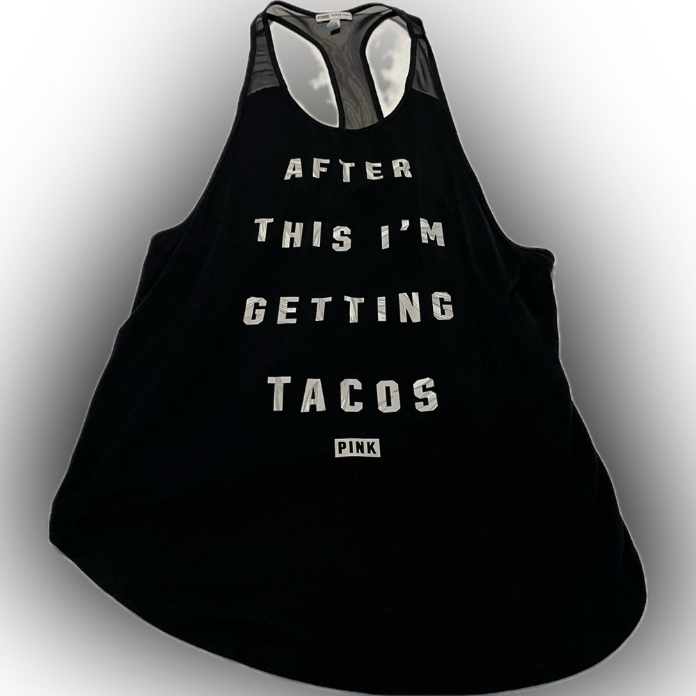 “After this I’m getting tacos” workout top - Size Small